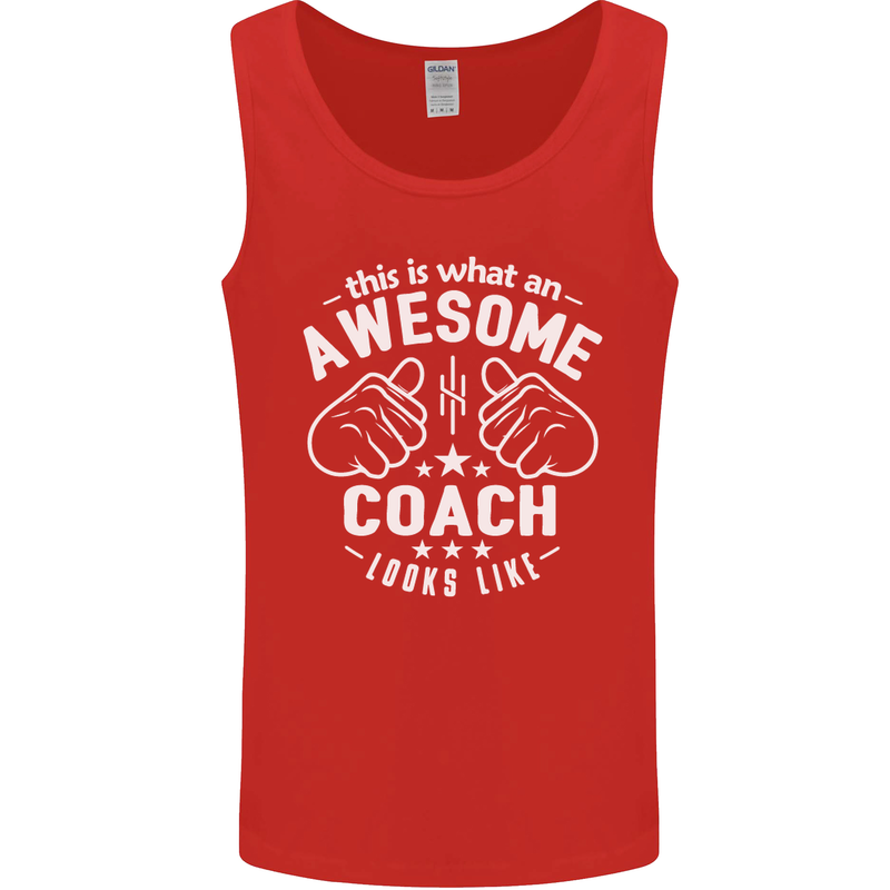 This Is What an Awesome Coach Looks Like Mens Vest Tank Top Red