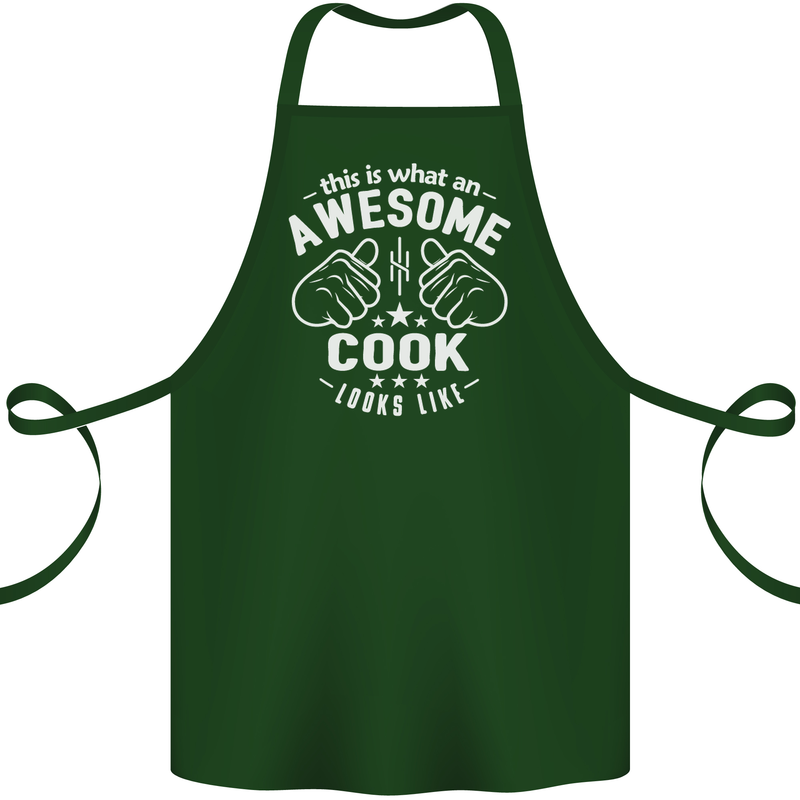 This Is What an Awesome Cook Looks Like Cotton Apron 100% Organic Forest Green