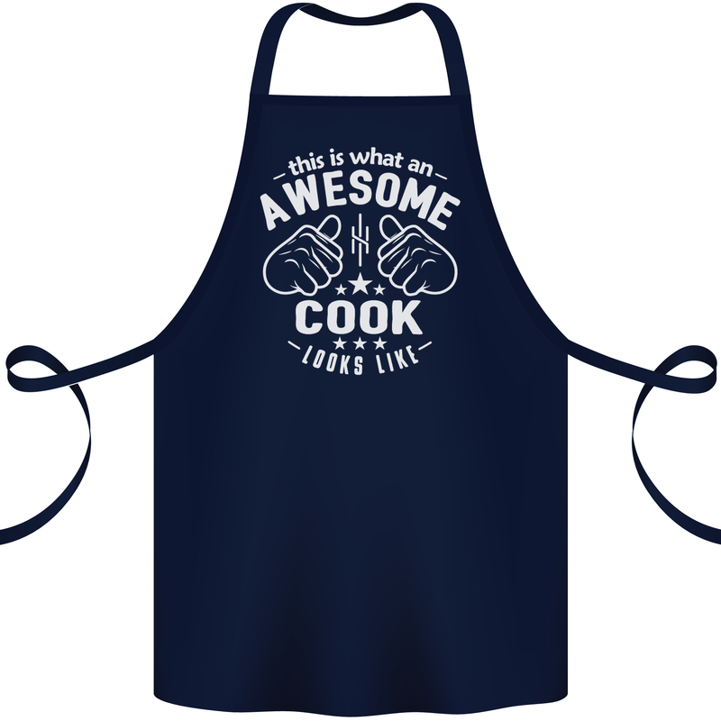 This Is What an Awesome Cook Looks Like Cotton Apron 100% Organic Navy Blue