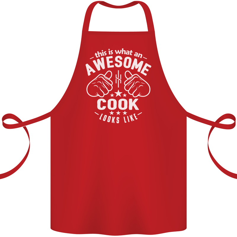 This Is What an Awesome Cook Looks Like Cotton Apron 100% Organic Red