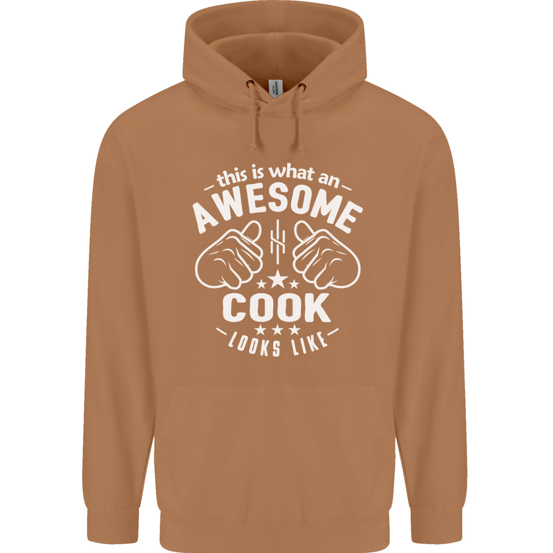 This Is What an Awesome Cook Looks Like Mens 80% Cotton Hoodie Caramel Latte
