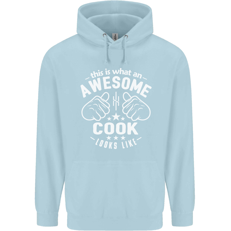This Is What an Awesome Cook Looks Like Mens 80% Cotton Hoodie Light Blue