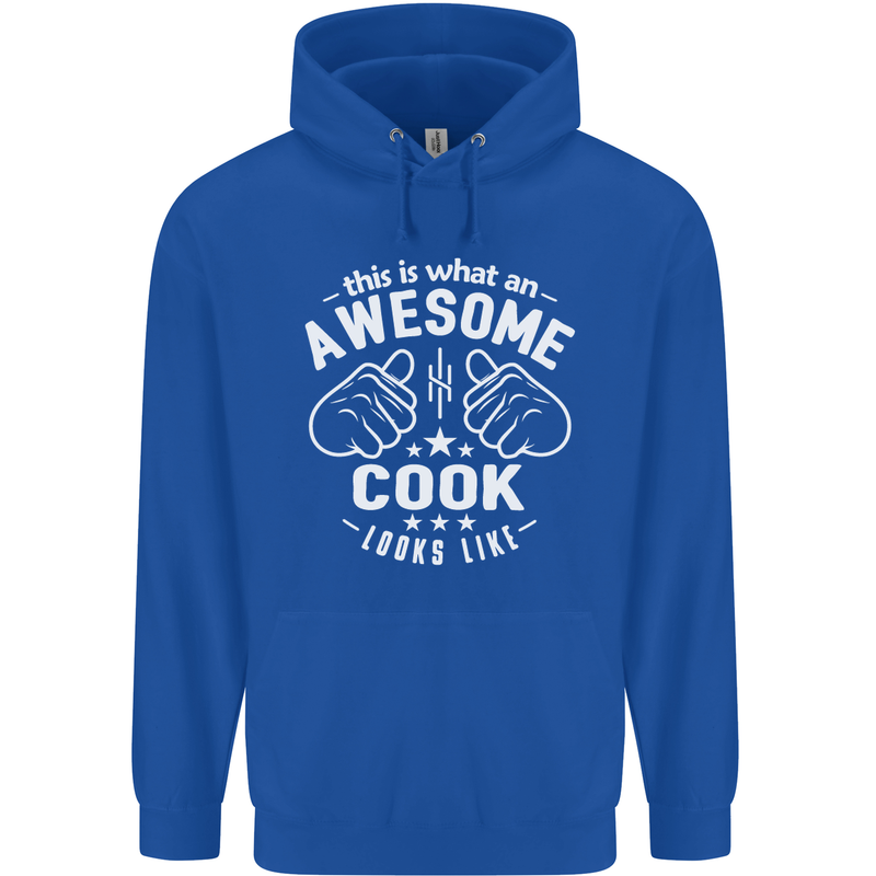 This Is What an Awesome Cook Looks Like Mens 80% Cotton Hoodie Royal Blue
