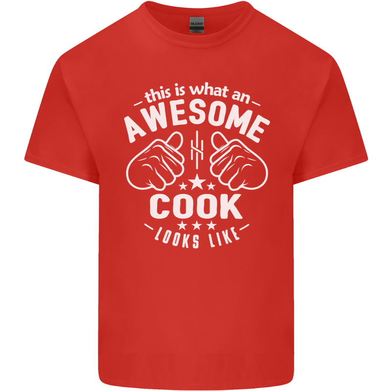 This Is What an Awesome Cook Looks Like Mens Cotton T-Shirt Tee Top Red