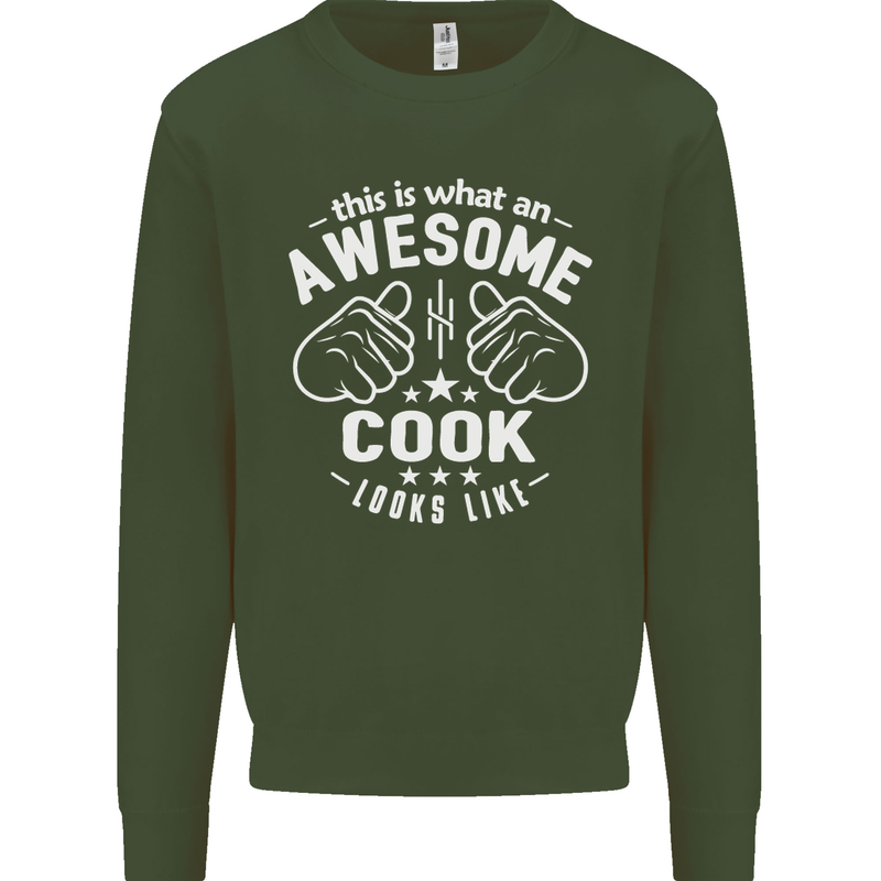This Is What an Awesome Cook Looks Like Mens Sweatshirt Jumper Forest Green