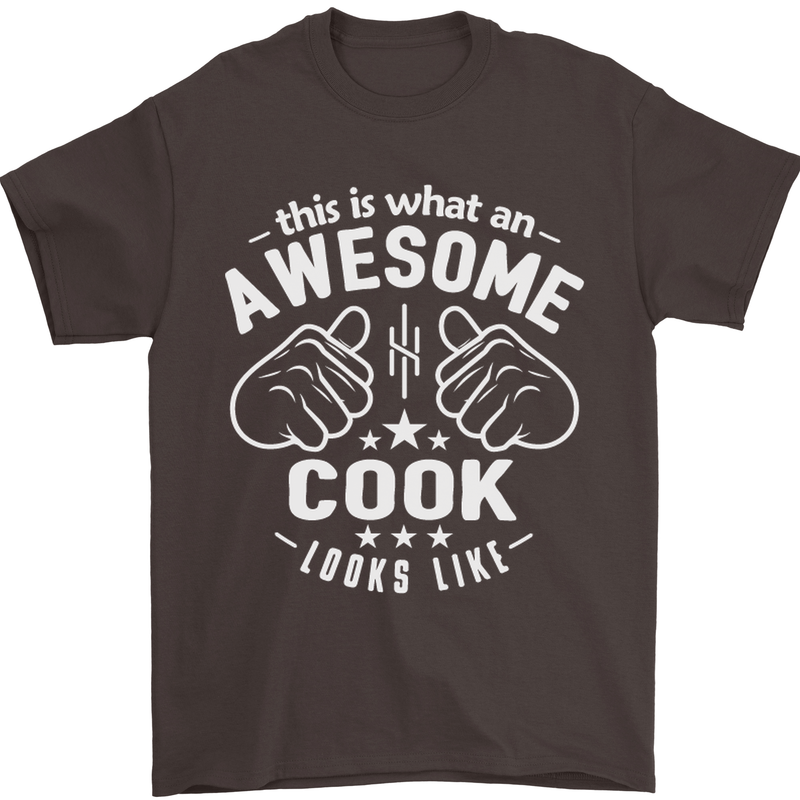 This Is What an Awesome Cook Looks Like Mens T-Shirt Cotton Gildan Dark Chocolate