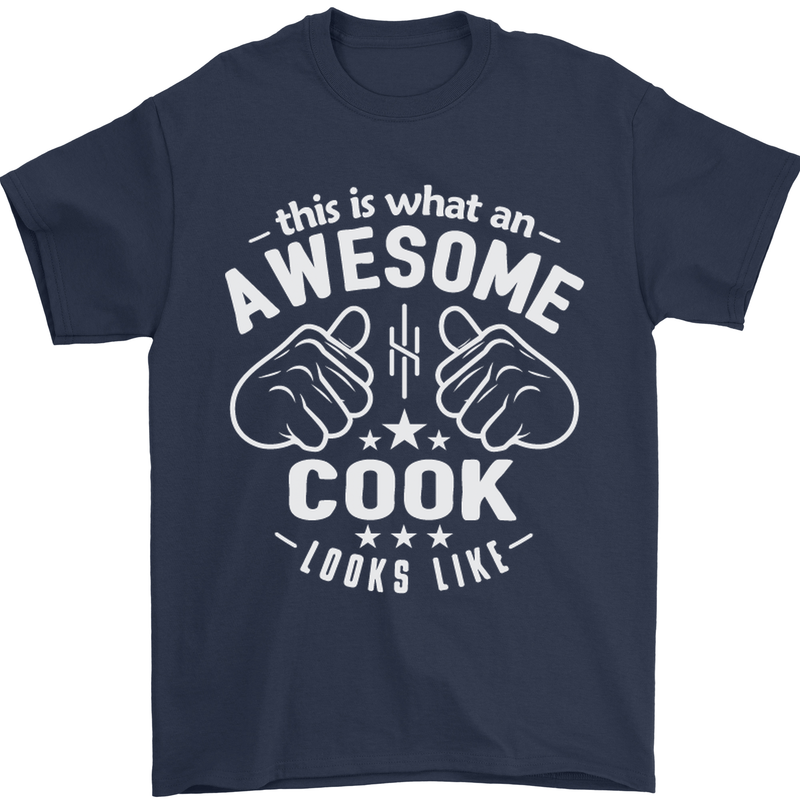 This Is What an Awesome Cook Looks Like Mens T-Shirt Cotton Gildan Navy Blue