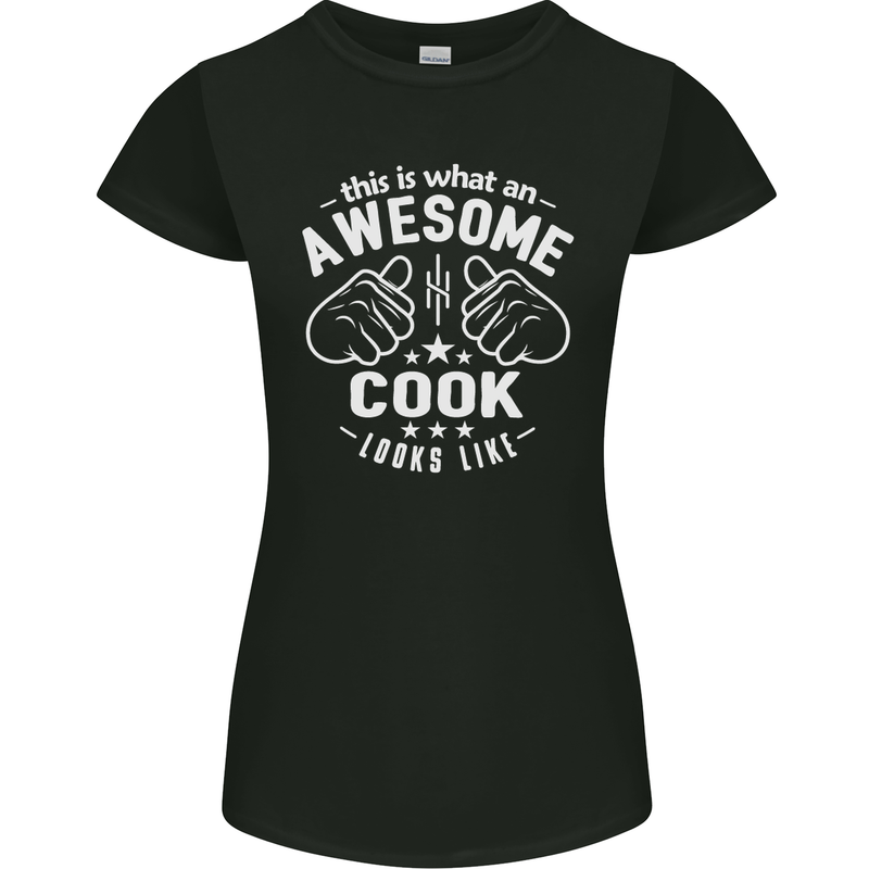 This Is What an Awesome Cook Looks Like Womens Petite Cut T-Shirt Black