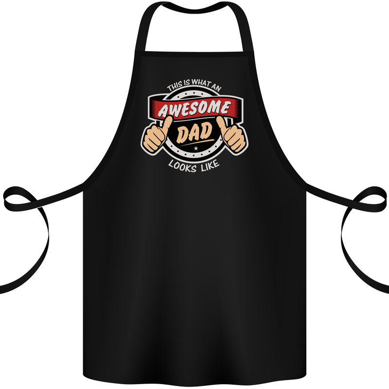 This Is What an Awesome Dad Father's Day Cotton Apron 100% Organic Black