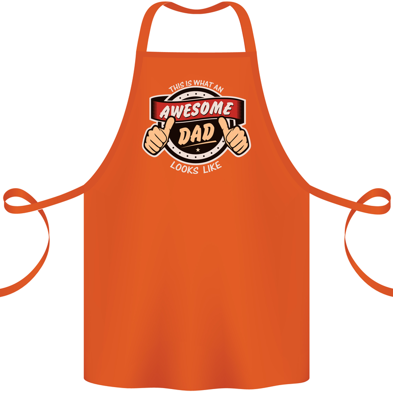 This Is What an Awesome Dad Father's Day Cotton Apron 100% Organic Orange