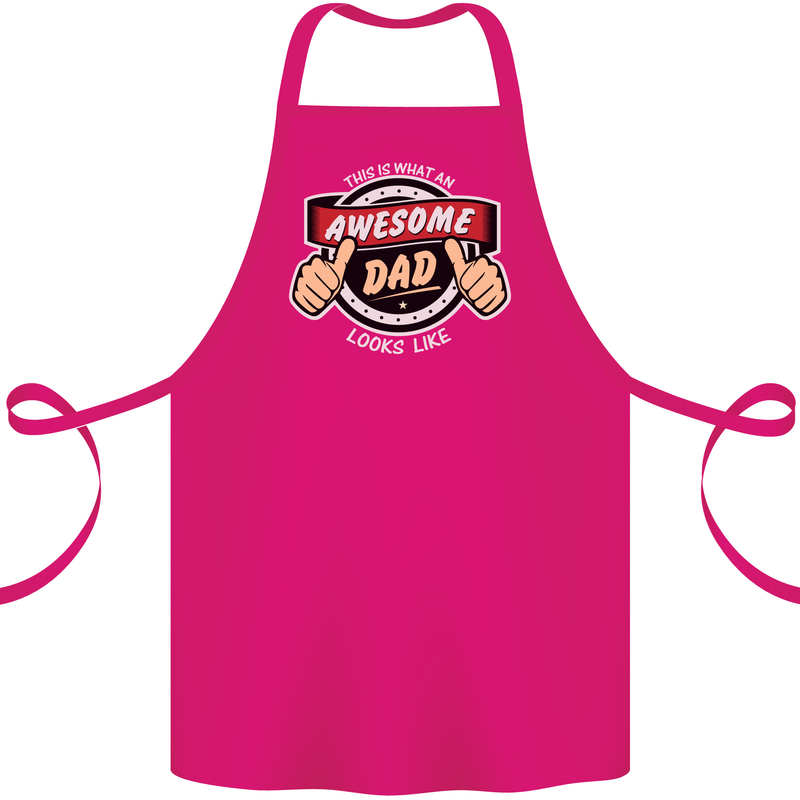 This Is What an Awesome Dad Father's Day Cotton Apron 100% Organic Pink