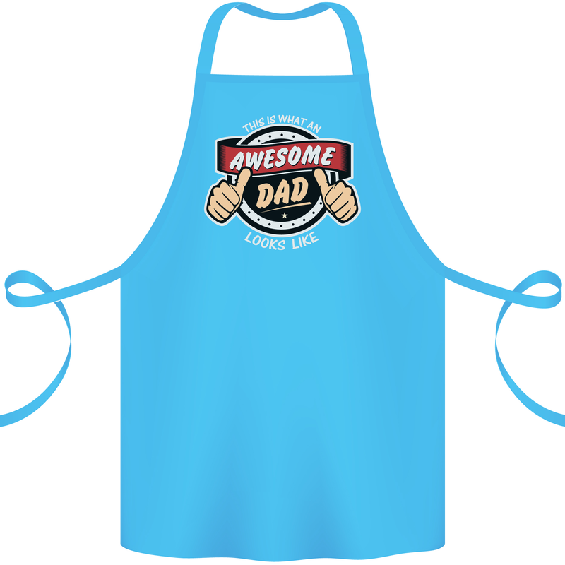 This Is What an Awesome Dad Father's Day Cotton Apron 100% Organic Turquoise