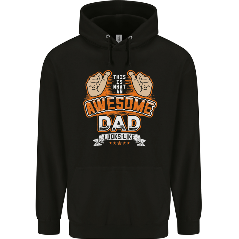 This Is What an Awesome Dad Father's Day Mens 80% Cotton Hoodie Black