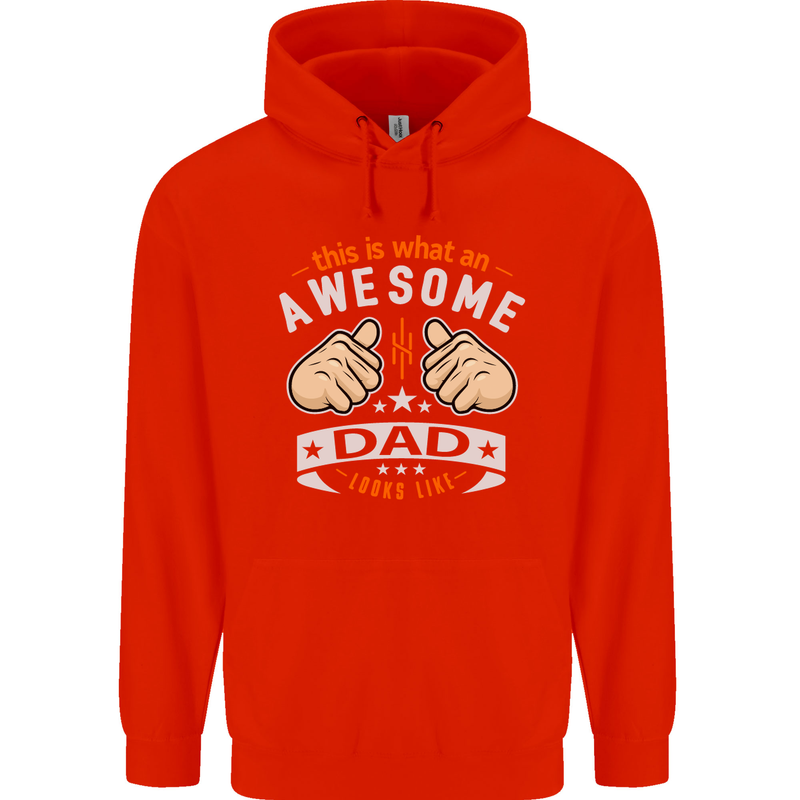 This Is What an Awesome Dad Father's Day Mens 80% Cotton Hoodie Bright Red