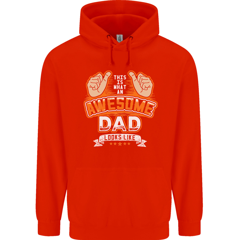 This Is What an Awesome Dad Father's Day Mens 80% Cotton Hoodie Bright Red