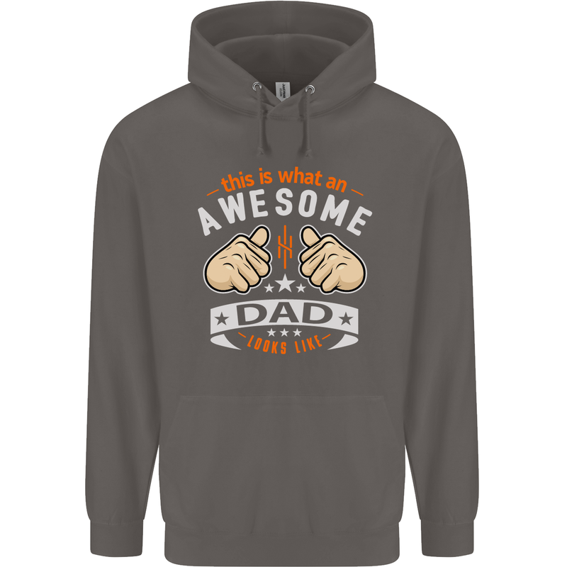 This Is What an Awesome Dad Father's Day Mens 80% Cotton Hoodie Charcoal
