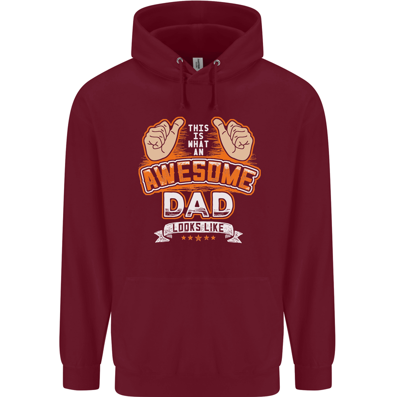 This Is What an Awesome Dad Father's Day Mens 80% Cotton Hoodie Maroon