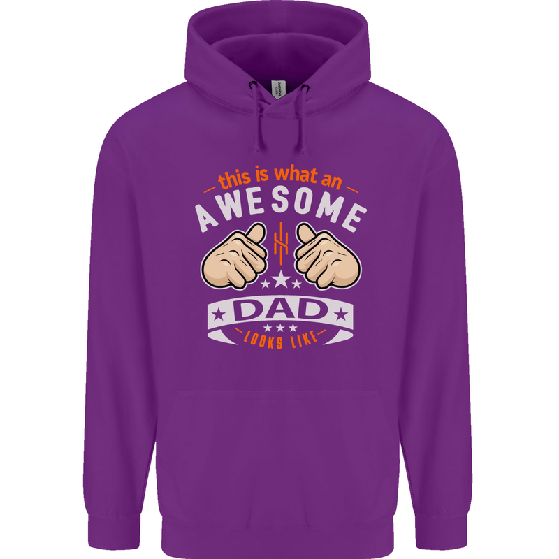 This Is What an Awesome Dad Father's Day Mens 80% Cotton Hoodie Purple