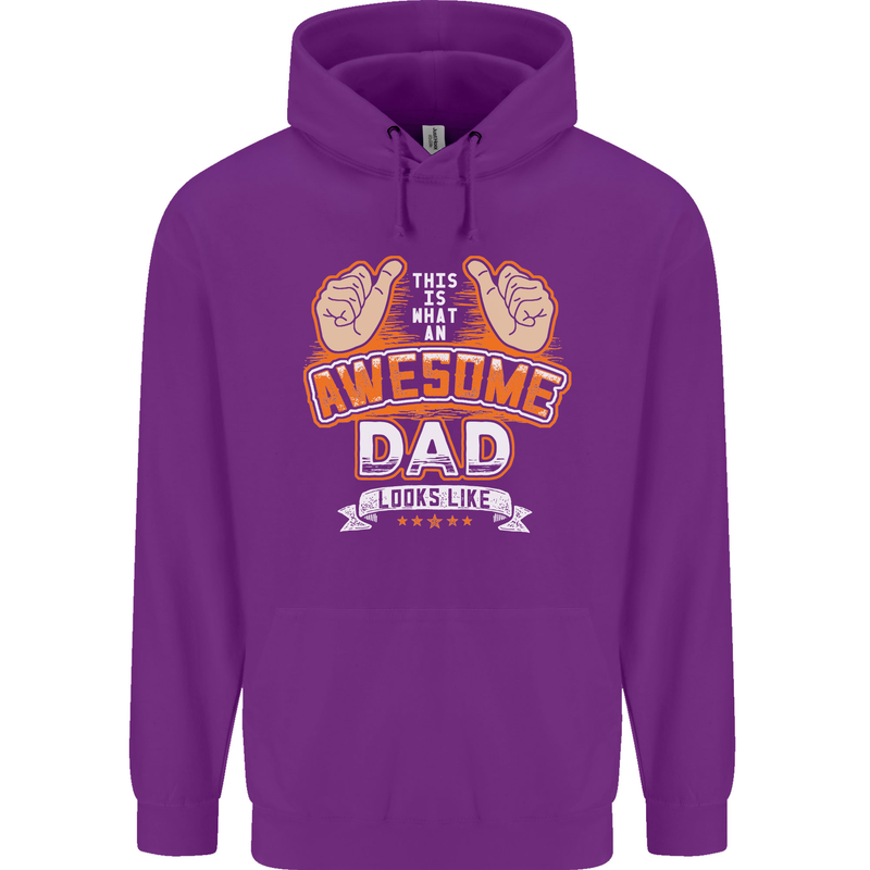 This Is What an Awesome Dad Father's Day Mens 80% Cotton Hoodie Purple