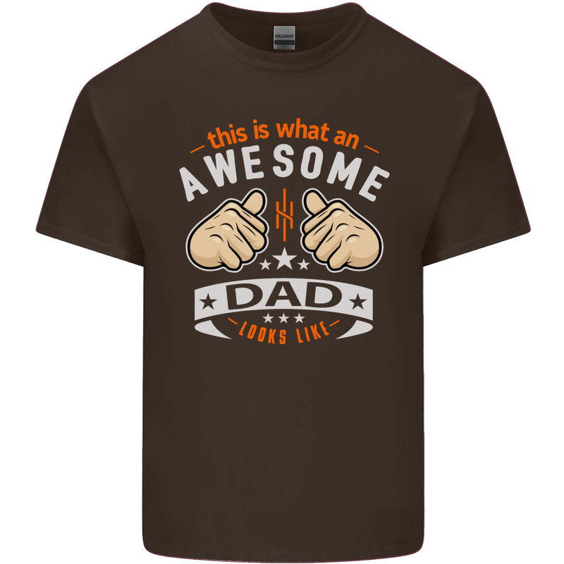 This Is What an Awesome Dad Father's Day Mens Cotton T-Shirt Tee Top Dark Chocolate