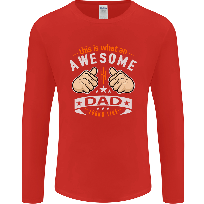 This Is What an Awesome Dad Father's Day Mens Long Sleeve T-Shirt Red