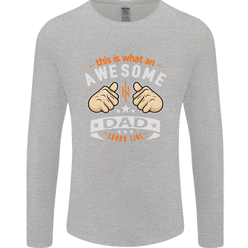 This Is What an Awesome Dad Father's Day Mens Long Sleeve T-Shirt Sports Grey
