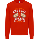 This Is What an Awesome Dad Father's Day Mens Sweatshirt Jumper Bright Red
