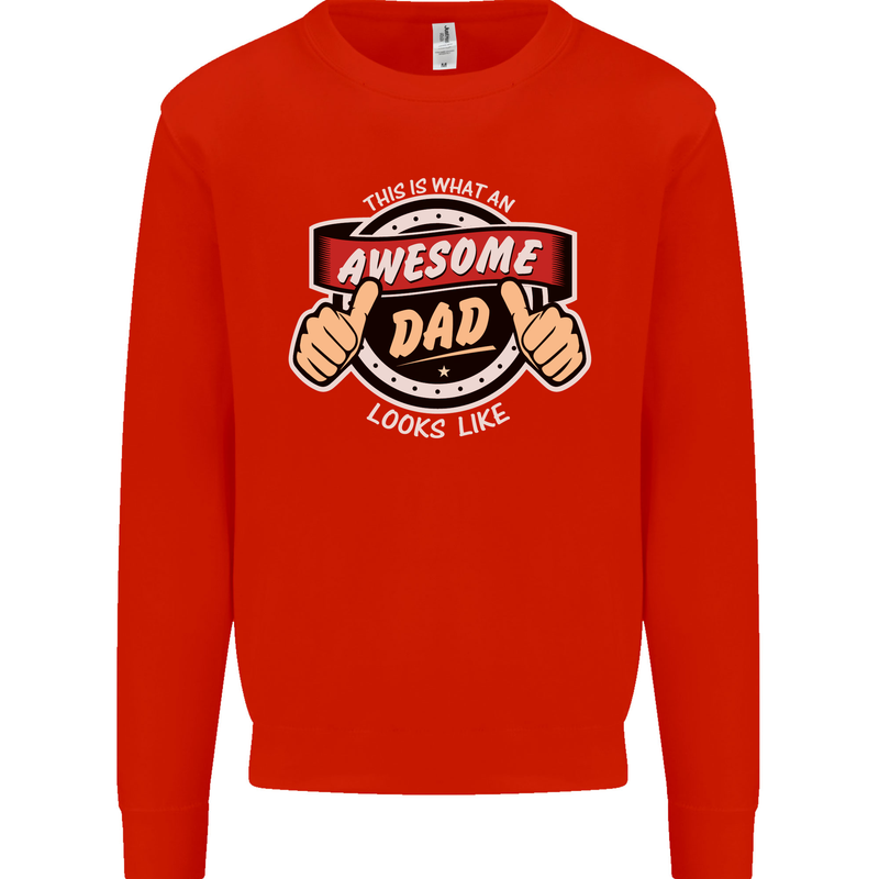 This Is What an Awesome Dad Father's Day Mens Sweatshirt Jumper Bright Red
