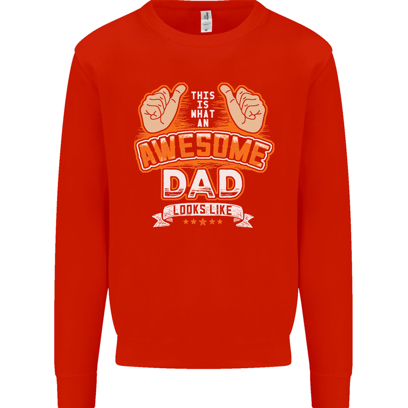 This Is What an Awesome Dad Father's Day Mens Sweatshirt Jumper Bright Red
