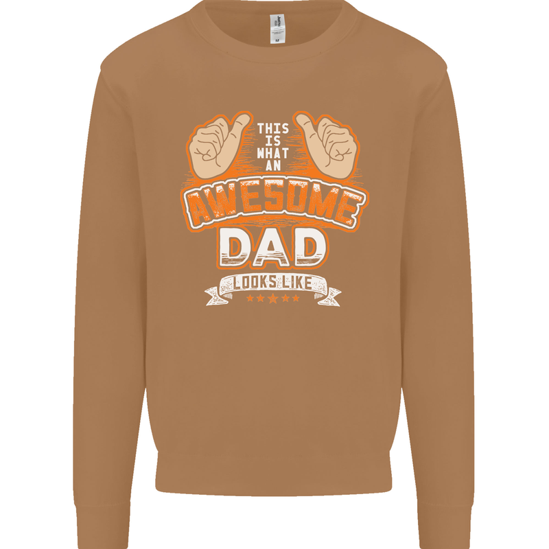 This Is What an Awesome Dad Father's Day Mens Sweatshirt Jumper Caramel Latte