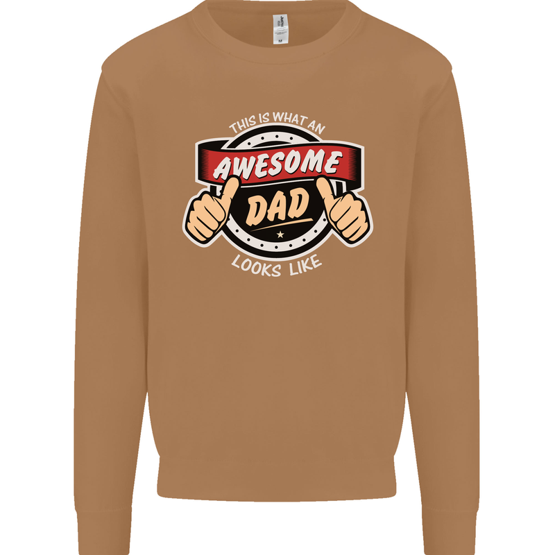 This Is What an Awesome Dad Father's Day Mens Sweatshirt Jumper Caramel Latte