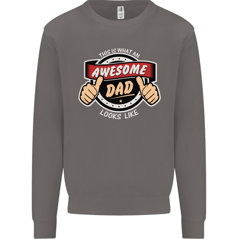 This Is What an Awesome Dad Father's Day Mens Sweatshirt Jumper Charcoal