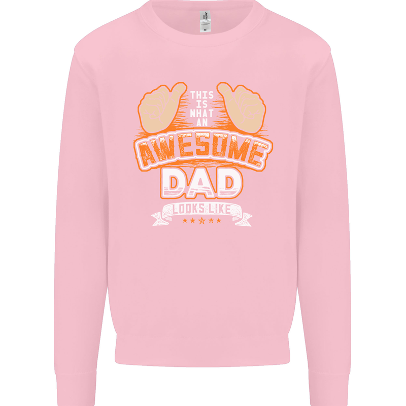 This Is What an Awesome Dad Father's Day Mens Sweatshirt Jumper Light Pink
