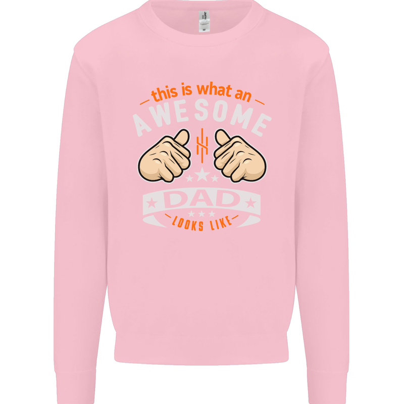 This Is What an Awesome Dad Father's Day Mens Sweatshirt Jumper Light Pink