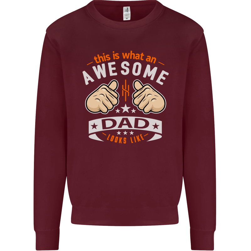 This Is What an Awesome Dad Father's Day Mens Sweatshirt Jumper Maroon