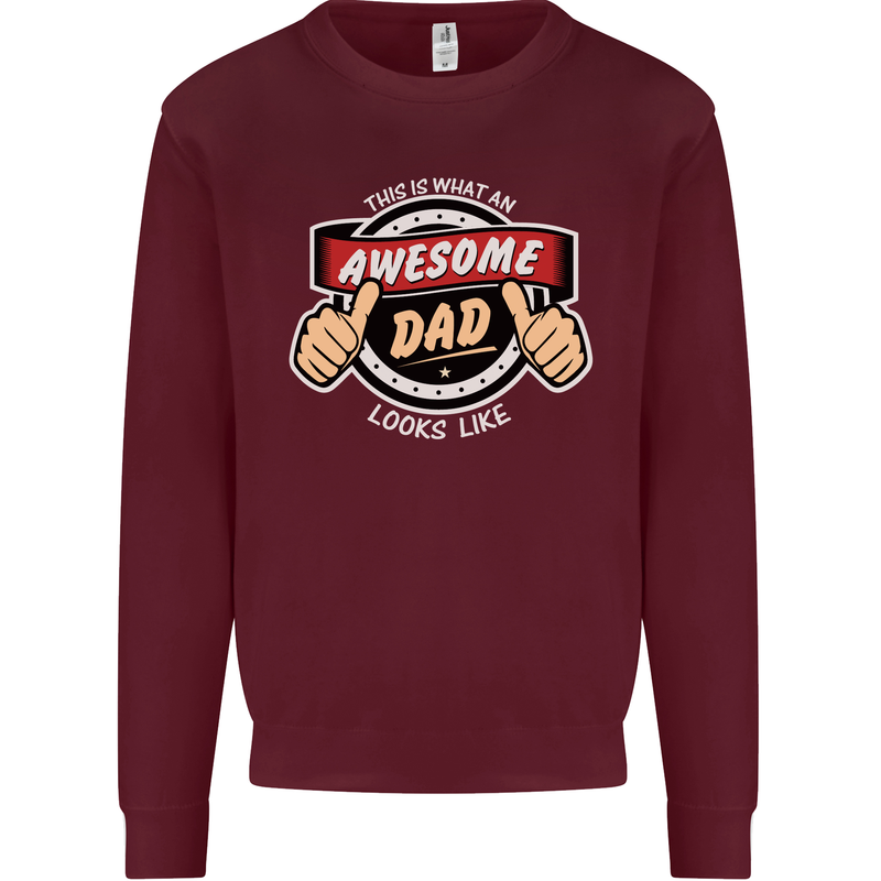 This Is What an Awesome Dad Father's Day Mens Sweatshirt Jumper Maroon