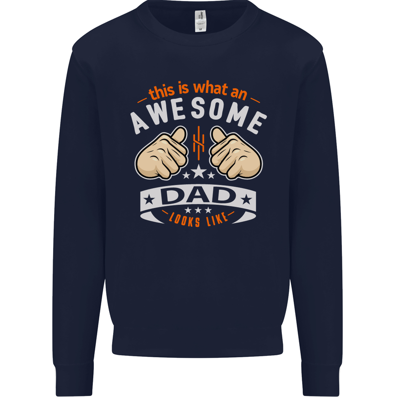 This Is What an Awesome Dad Father's Day Mens Sweatshirt Jumper Navy Blue