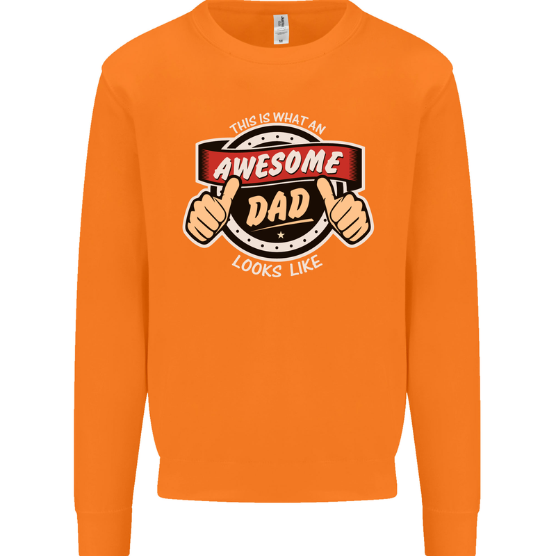 This Is What an Awesome Dad Father's Day Mens Sweatshirt Jumper Orange