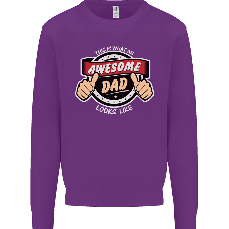 This Is What an Awesome Dad Father's Day Mens Sweatshirt Jumper Purple