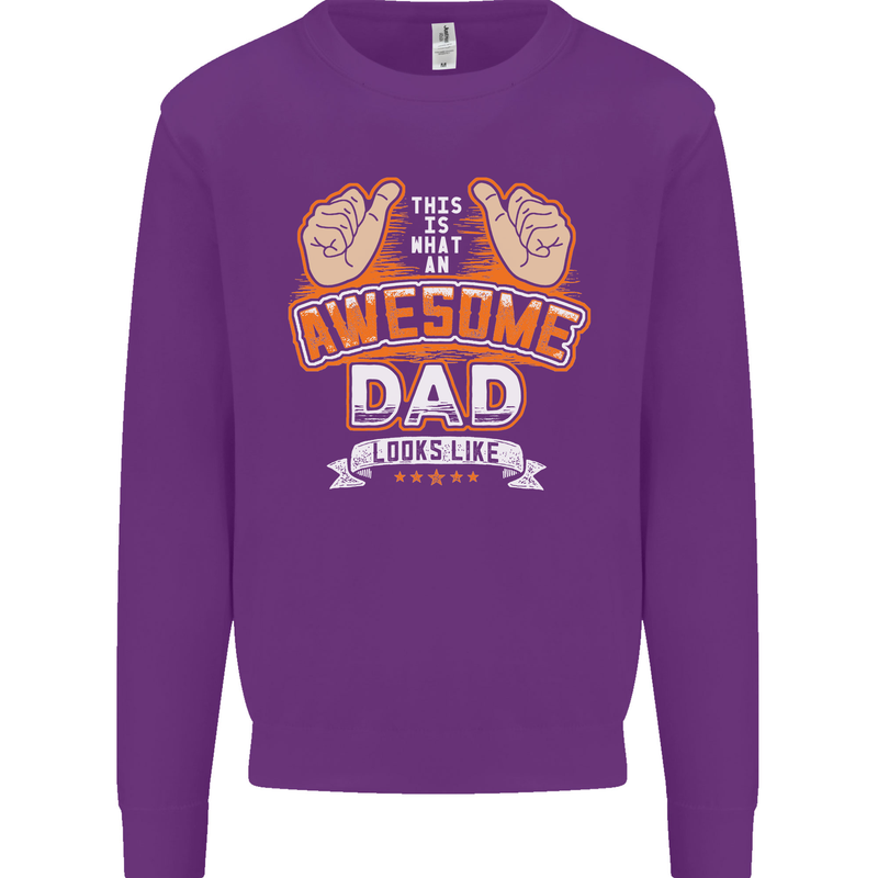This Is What an Awesome Dad Father's Day Mens Sweatshirt Jumper Purple