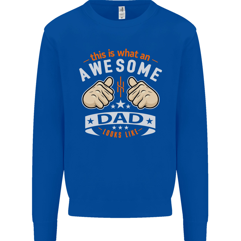 This Is What an Awesome Dad Father's Day Mens Sweatshirt Jumper Royal Blue