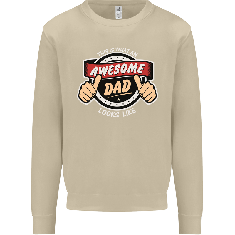 This Is What an Awesome Dad Father's Day Mens Sweatshirt Jumper Sand