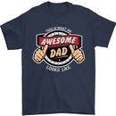This Is What an Awesome Dad Father's Day Mens T-Shirt Cotton Gildan Navy Blue