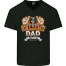 This Is What an Awesome Dad Father's Day Mens V-Neck Cotton T-Shirt Black