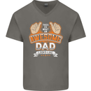 This Is What an Awesome Dad Father's Day Mens V-Neck Cotton T-Shirt Charcoal