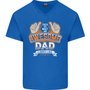 This Is What an Awesome Dad Father's Day Mens V-Neck Cotton T-Shirt Royal Blue