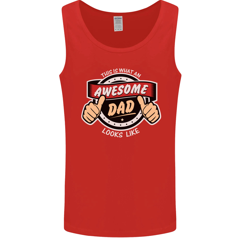 This Is What an Awesome Dad Father's Day Mens Vest Tank Top Red