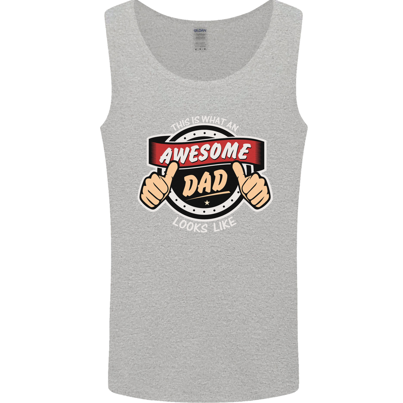 This Is What an Awesome Dad Father's Day Mens Vest Tank Top Sports Grey