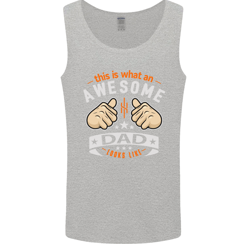 This Is What an Awesome Dad Father's Day Mens Vest Tank Top Sports Grey