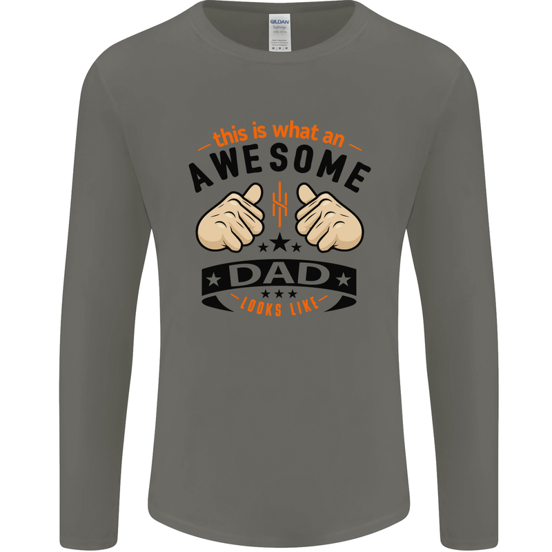 This Is What an Awesome Dad Mens Long Sleeve T-Shirt Charcoal